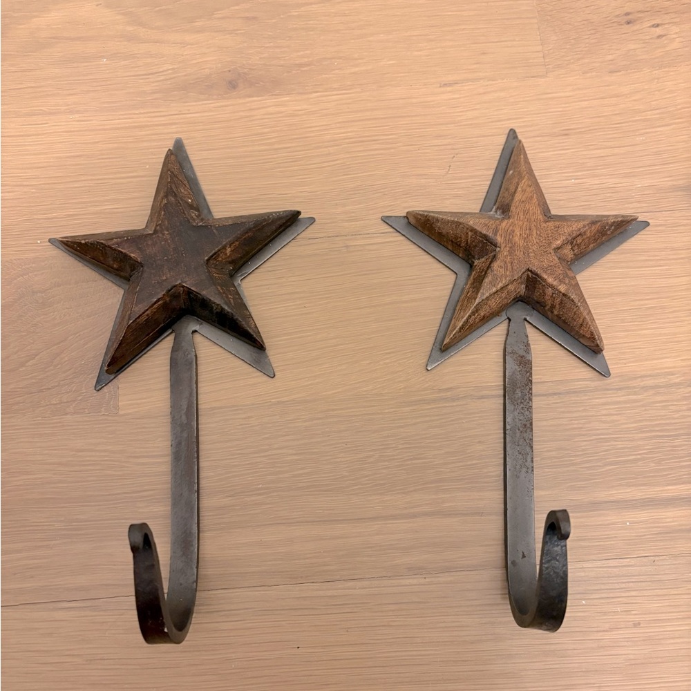 Iron and wood hooks